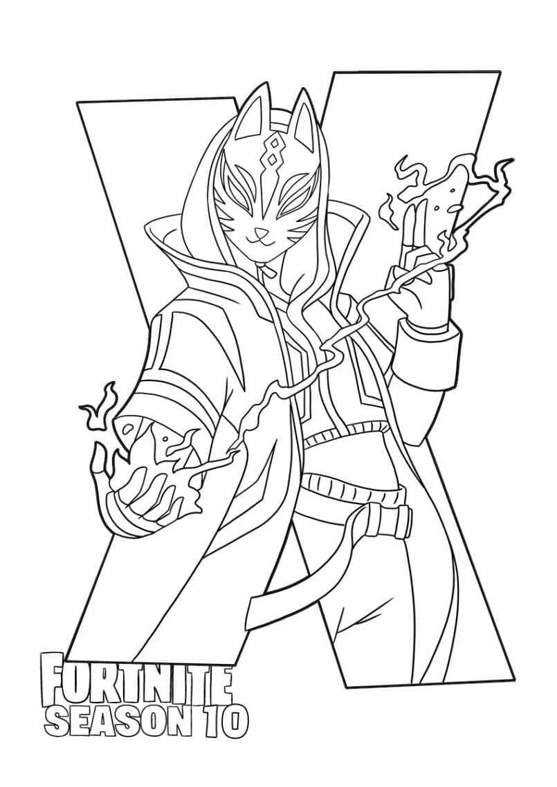 Desenho de Drift de Fortnite para Colorir e Pintar