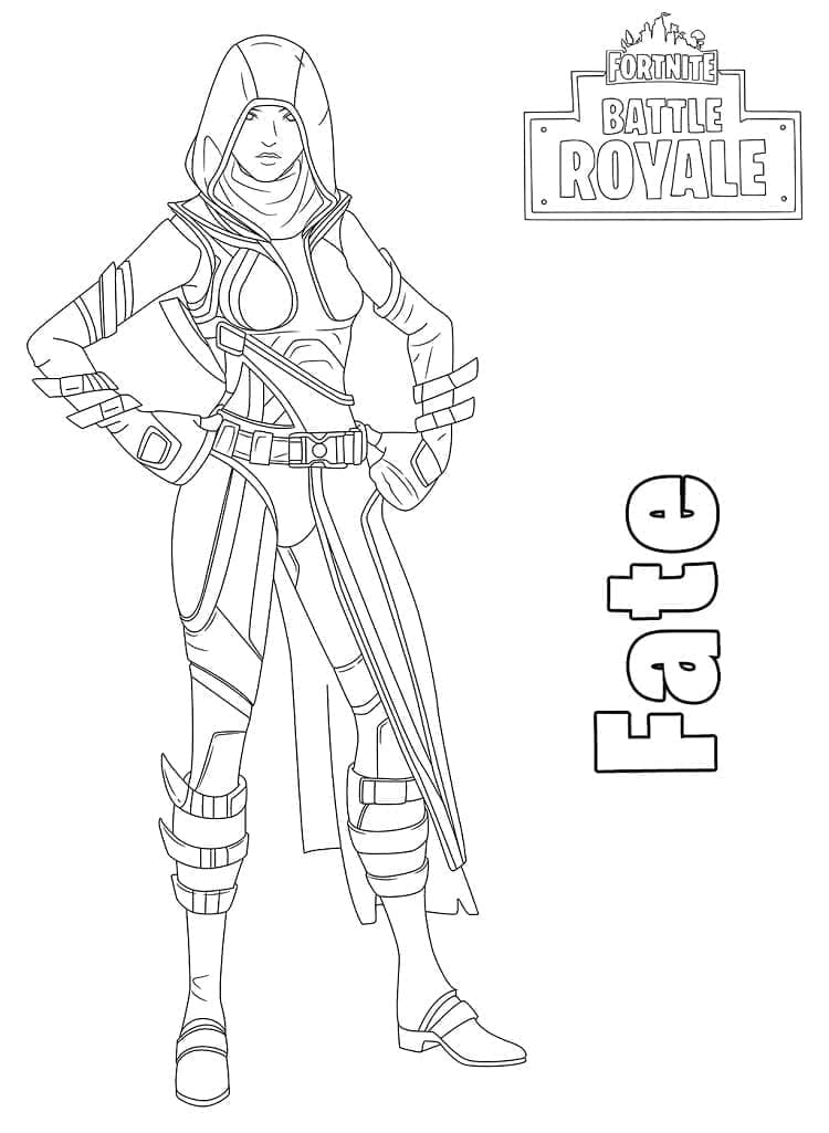 Desenho de Fate de Fortnite para Colorir e Pintar