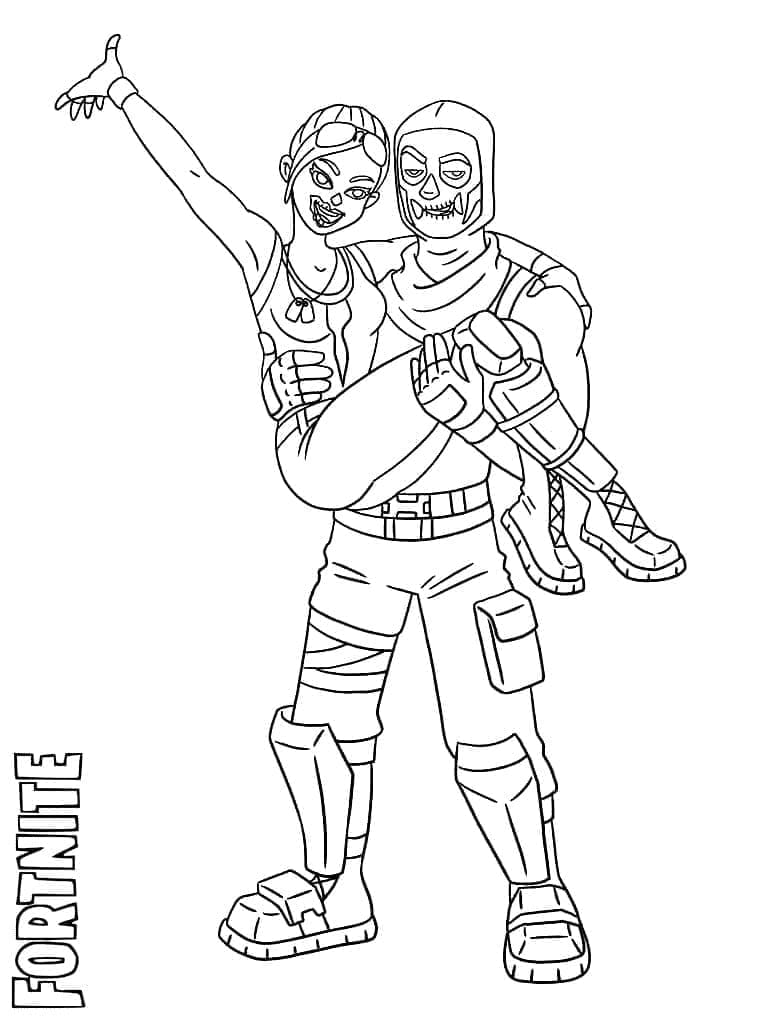 Desenho de Jogo Fortnite para Colorir e Pintar