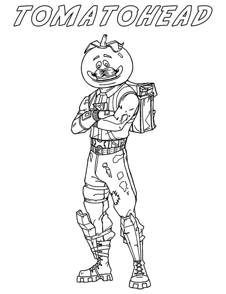 Desenho de Tomatohead de Fortnite para Colorir e Pintar
