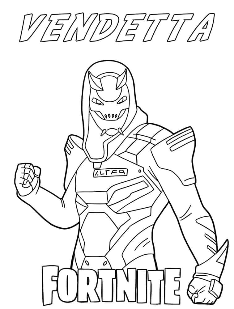 Desenho de Vendeta de Fortnite para Colorir e Pintar