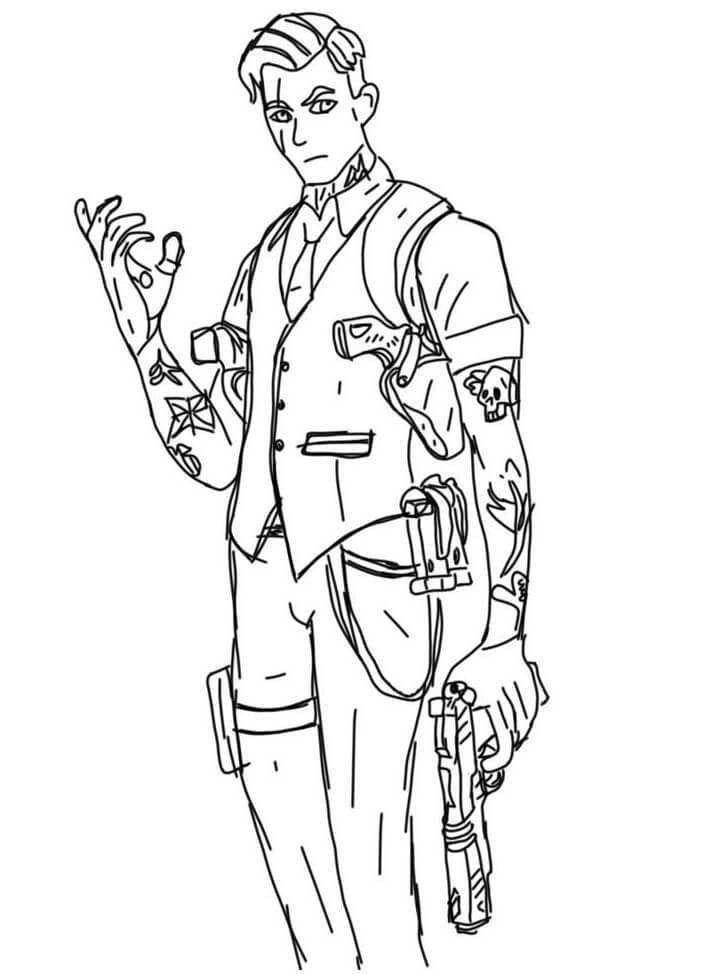 Baixar Desenho Midas do Jogo Fortnite para Colorir e Pintar