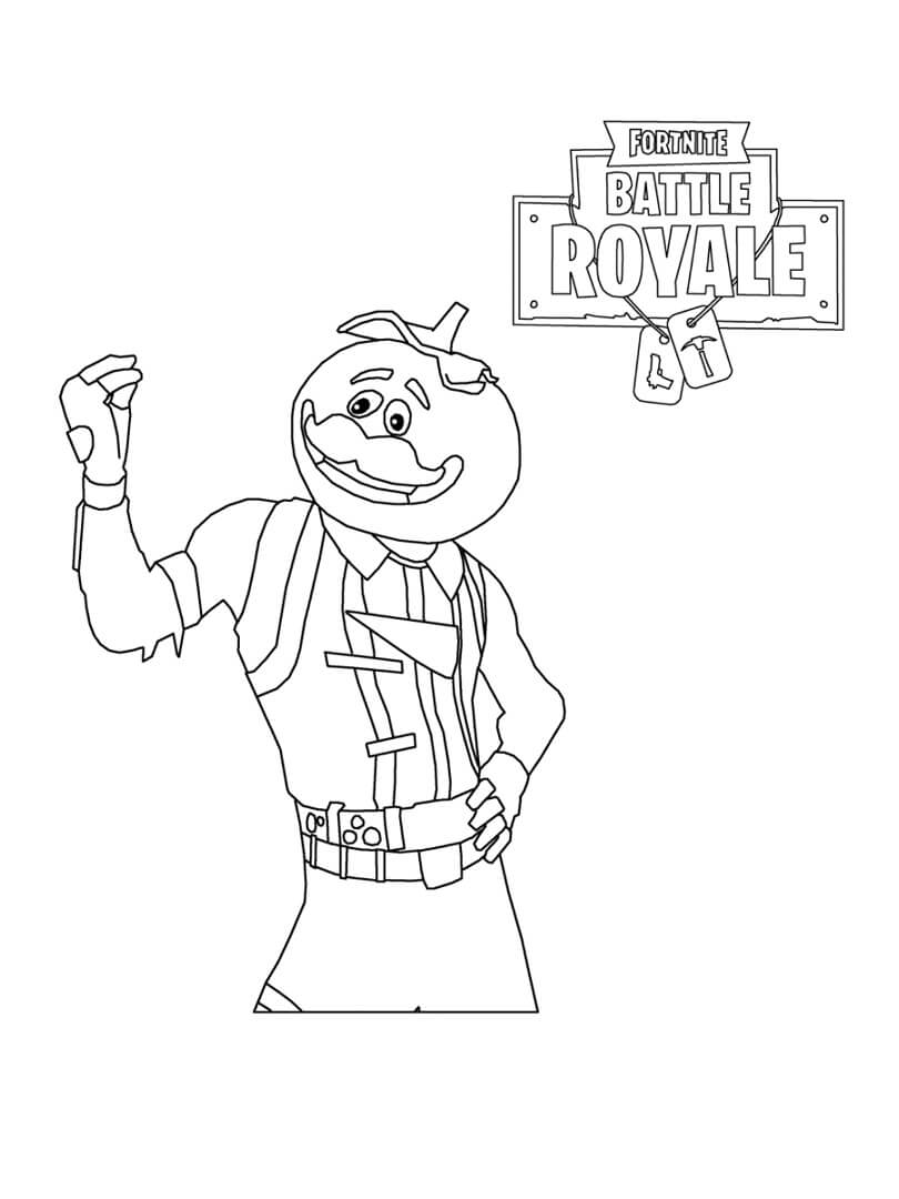 Desenho de Fortnite Tomato Head para Colorir e Pintar