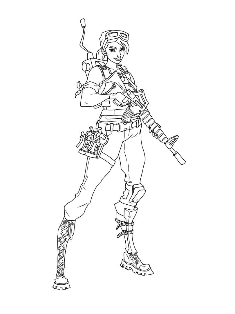 Desenho do Jogo Fortnite para Colorir com Giz de Cera e Pintar
