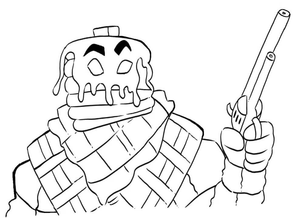 Desenho do Personagem Mancake Fortnite para Colorir Grátis e Pintar