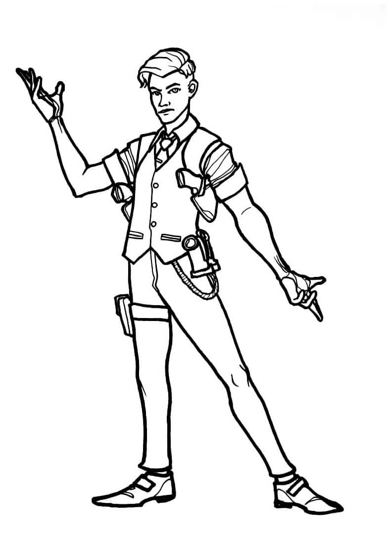 Desenho Gratuito de Midas Fortnite para Imprimir e Pintar