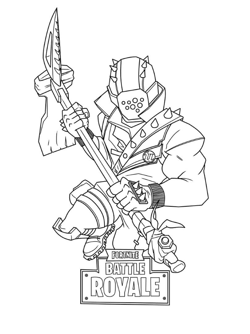 Desenho Rust Lord Fortnite para Colorir e Pintar