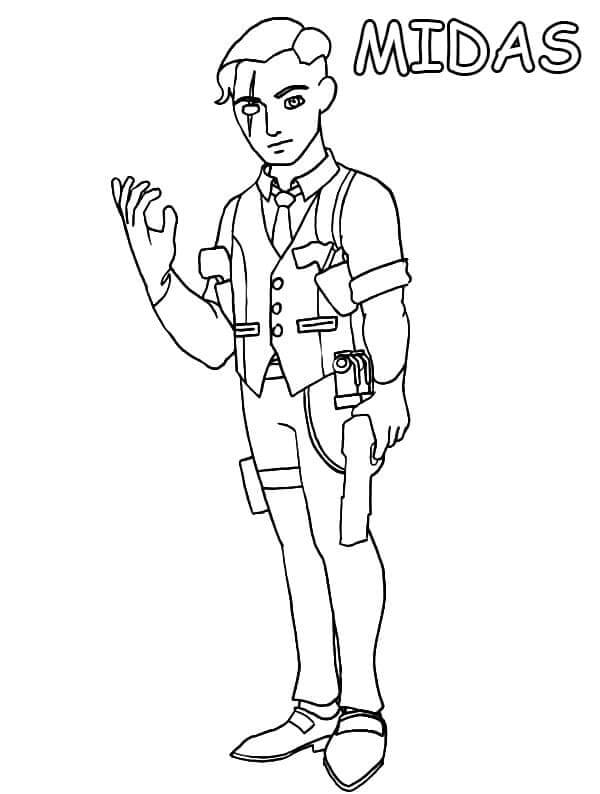 Download Desenho Midas Fortnite Simples de Colorir com Canetinha e Pintar