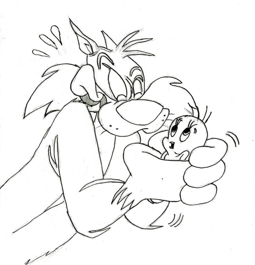 Desenho de Frajola Fofo para Colorir Pdf e Pintar