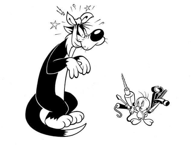 Desenho de Frajola Infantil para Imprimir e Pintar