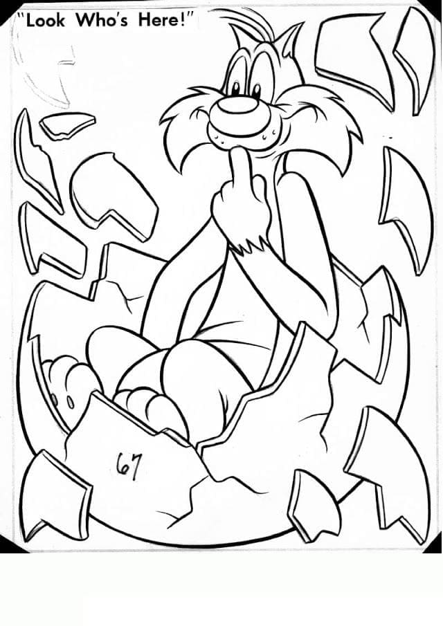 Desenho do Frajola Engraçado para Colorir e Pintar