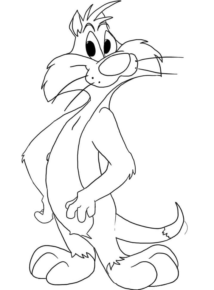 Desenho Looney Tunes Frajola para Colorir e Pintar