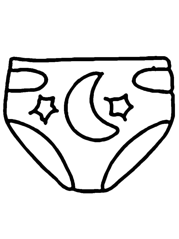 Desenho de Fralda Fácil para Colorir e Pintar