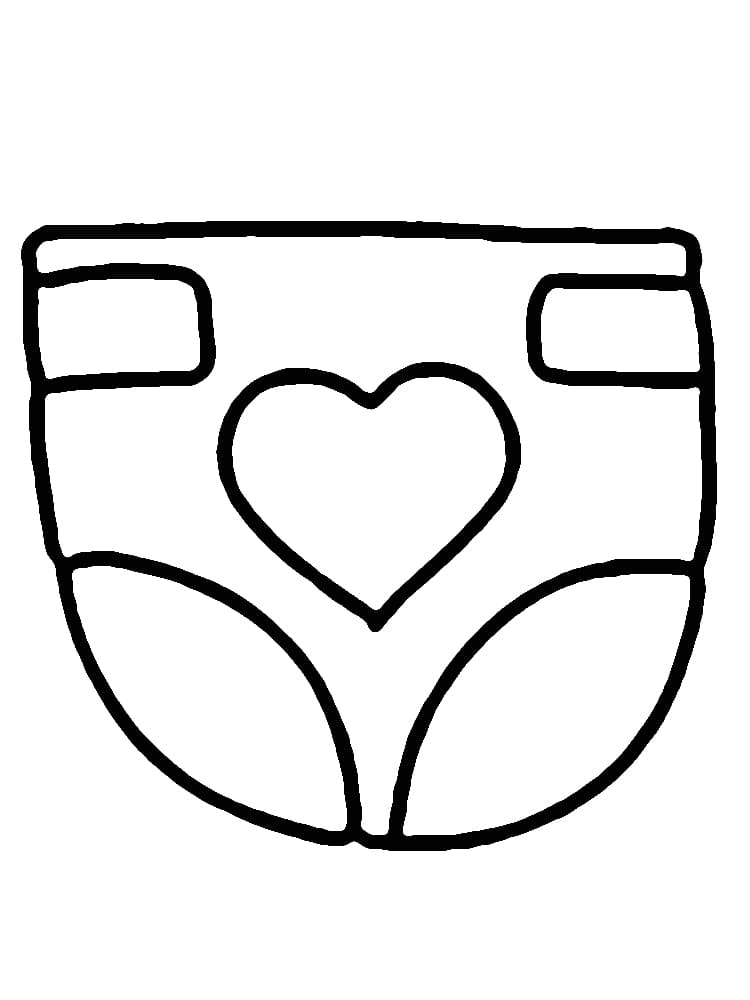 Desenho de Fralda Fofa para Colorir e Pintar