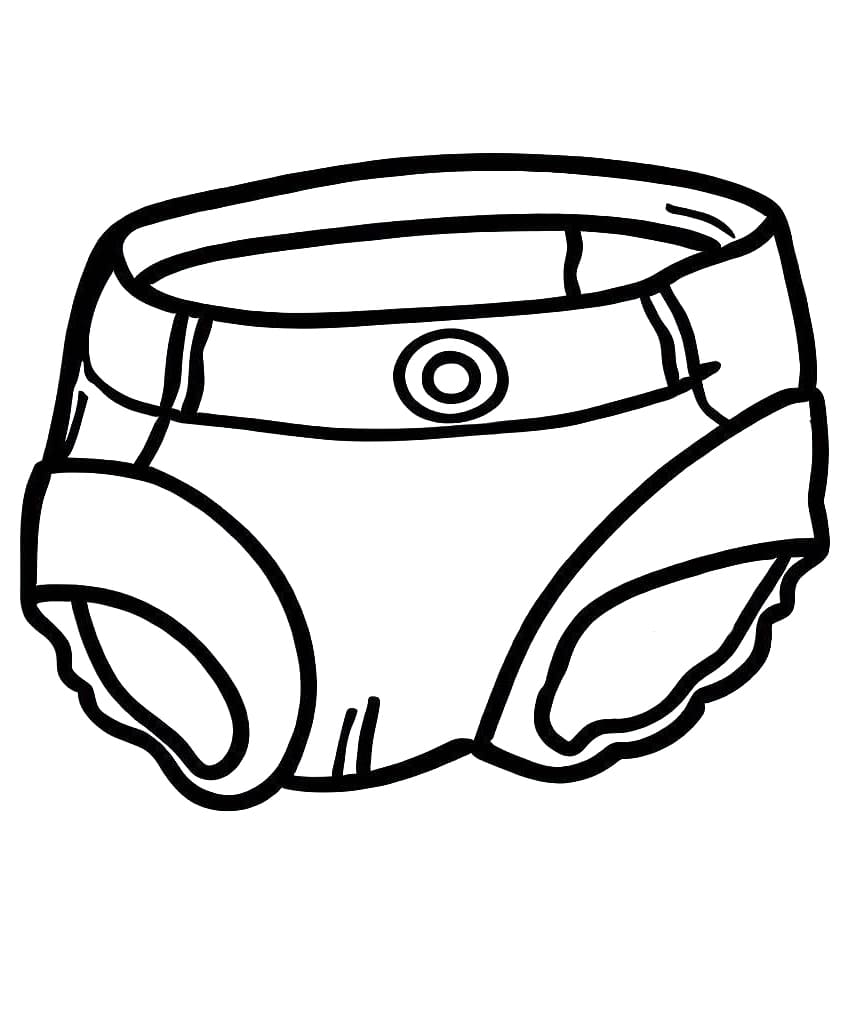 Desenho de Fralda Grátis para Colorir e Pintar