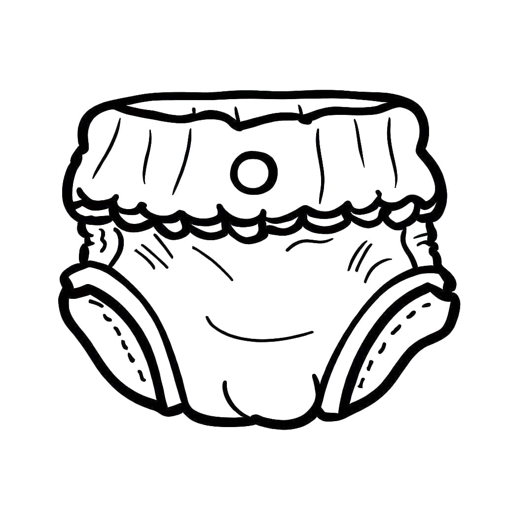 Desenho de Fralda Grátis para Crianças para Colorir e Pintar