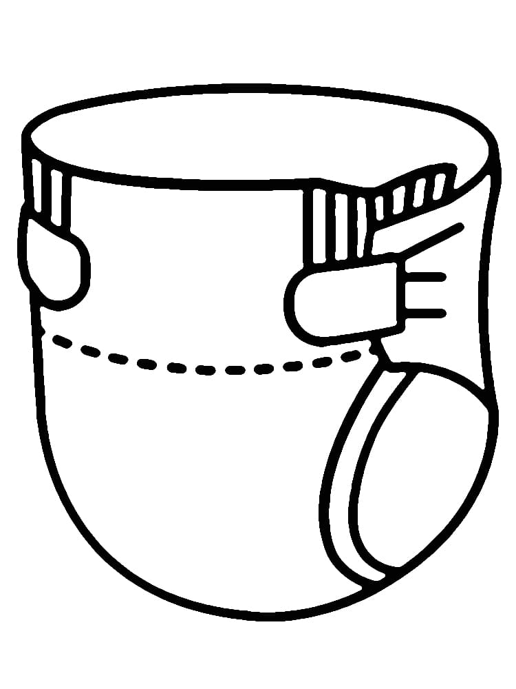 Desenho de Fralda para Bebês para Colorir e Pintar