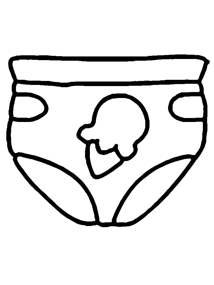 Desenho de Fralda Simples para Colorir e Pintar