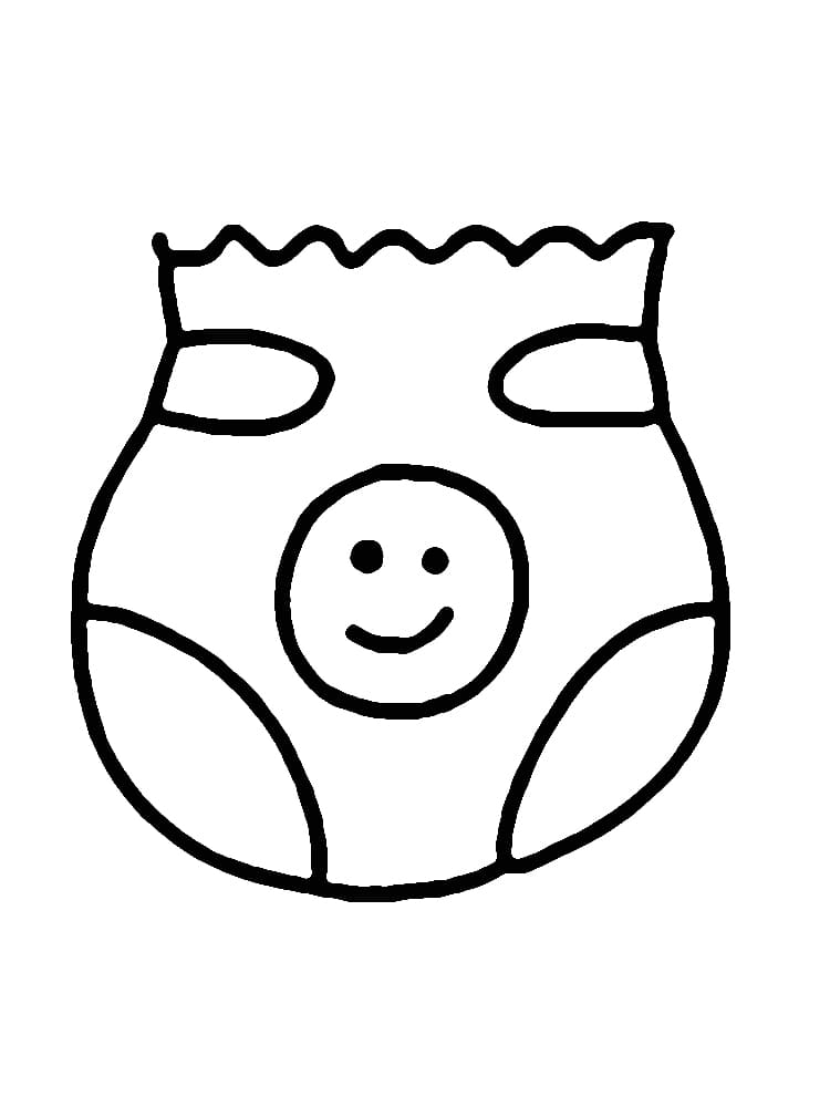 Desenho de Fraldas de Bebê para Colorir e Pintar