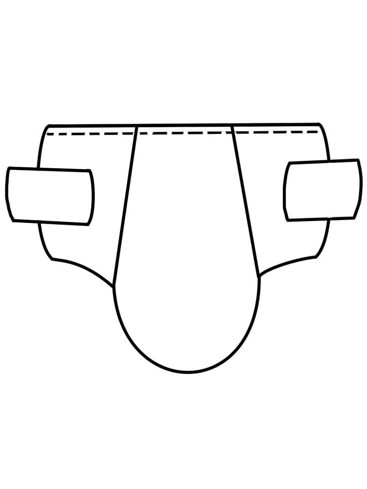 Desenho de Imagem de Fralda para Colorir e Pintar