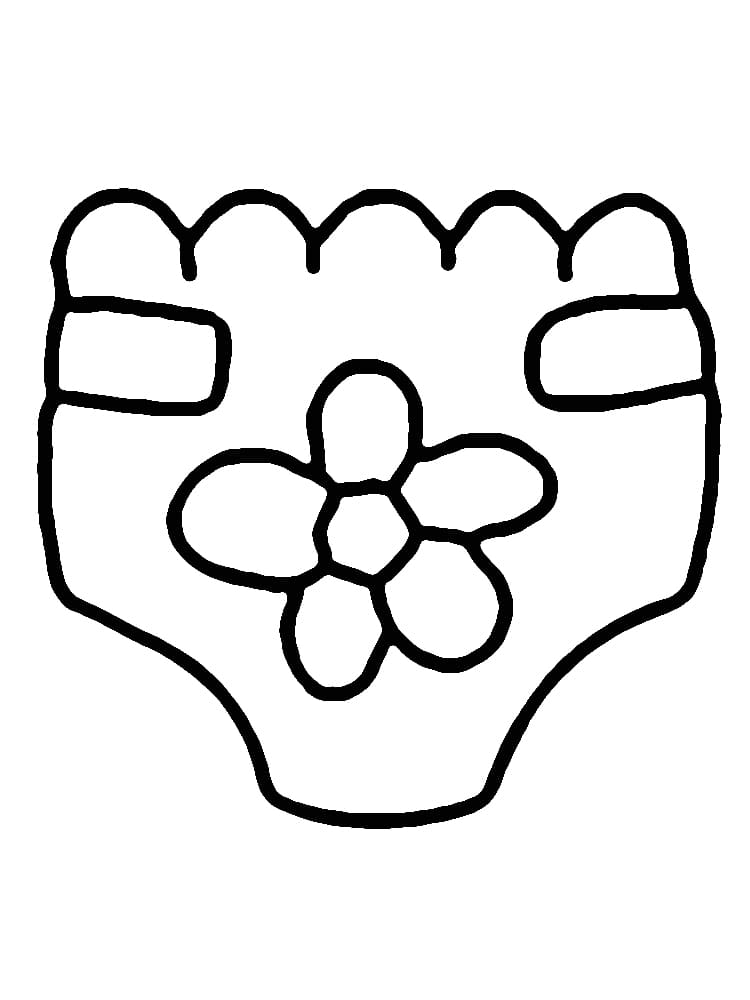 Desenho de uma Fralda Fofa para Colorir e Pintar