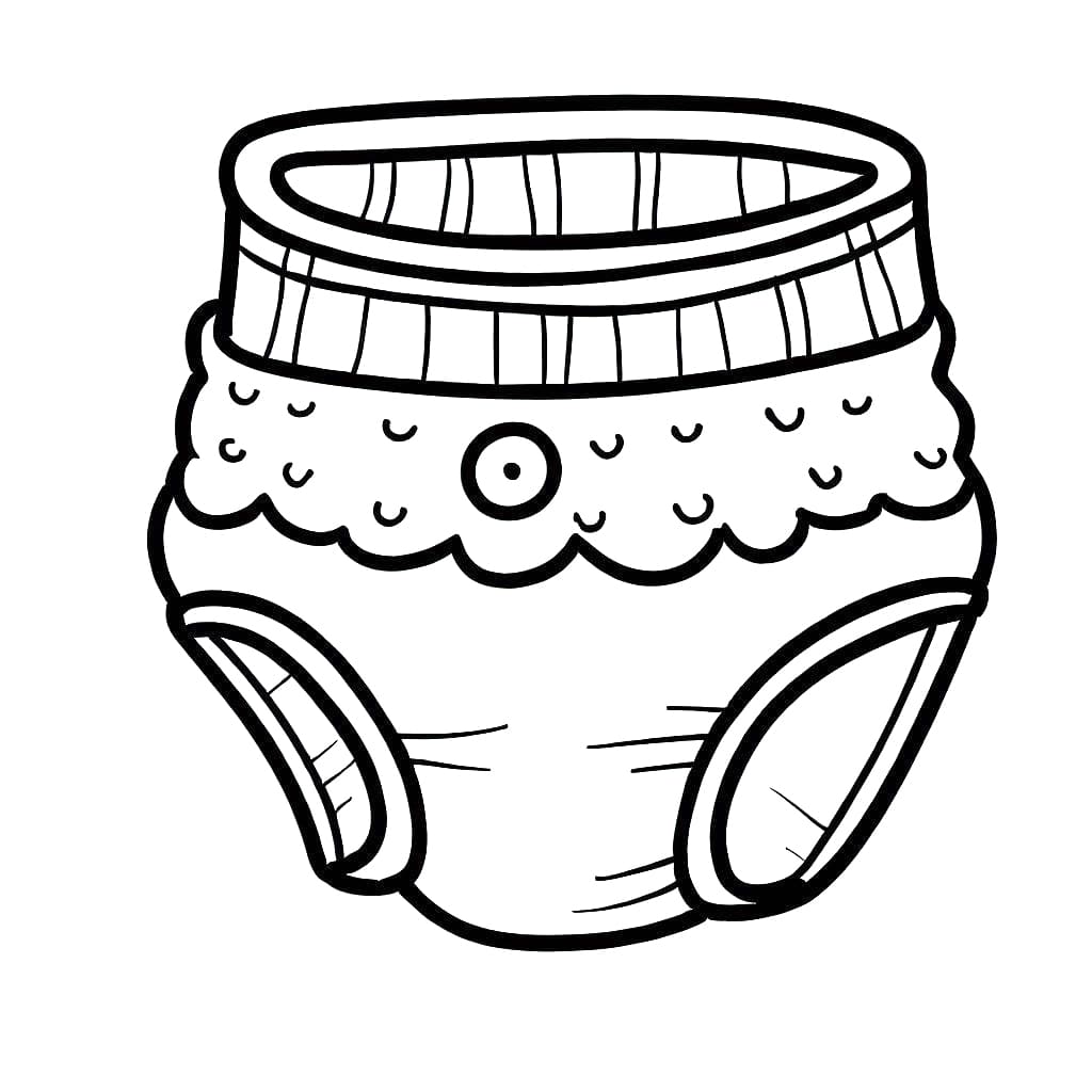 Desenho de uma Fralda para Colorir e Pintar