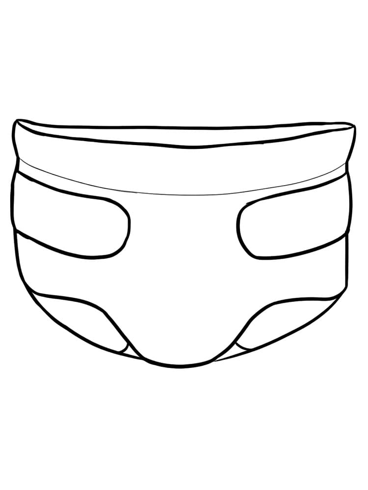 Desenho Pdf de Fralda para Colorir e Pintar
