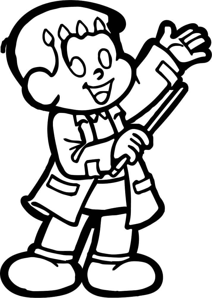 Desenho de Franjinha Feliz para Colorir e Pintar