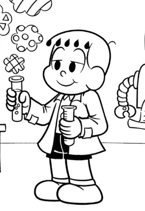 Desenho de Franjinha no Laboratório para Colorir e Pintar