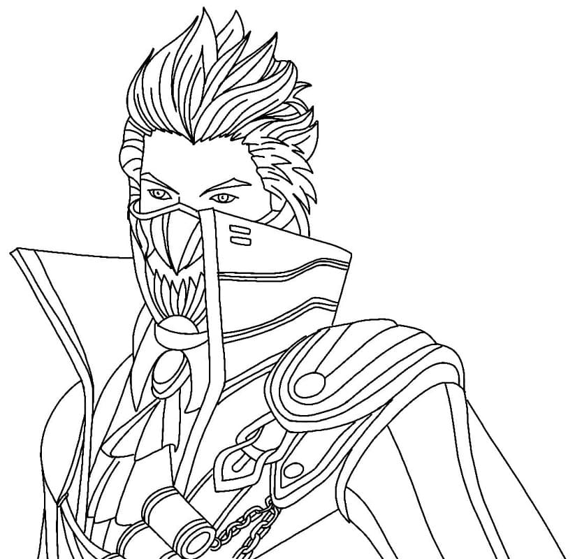 Desenho de Free Fire com Armá para Colorir e Pintar