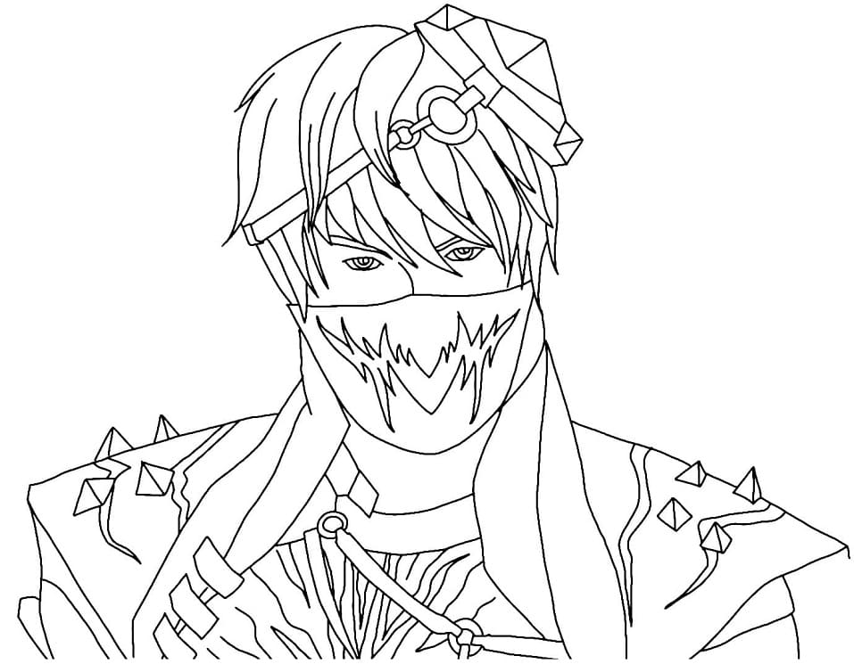 Desenho Flaming Red Free Fire para Colorir e Pintar