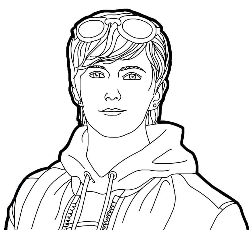 Desenho Maxim Free Fire para Colorir e Pintar
