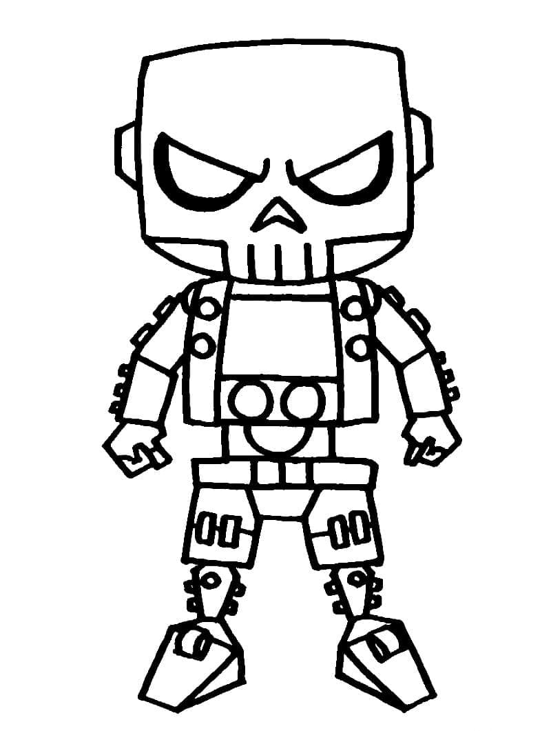 Desenho Rei Caveira Lego Pet Free Fire para Colorir e Pintar