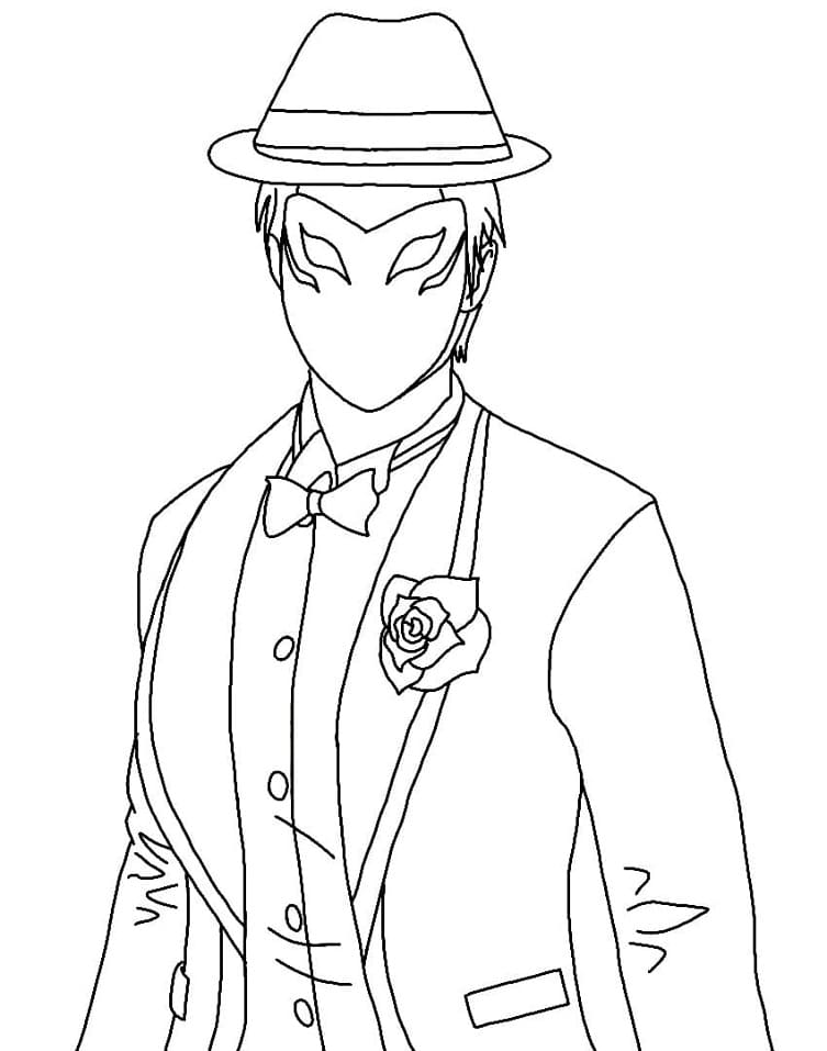 Desenho Smoking Free Fire para Colorir e Pintar