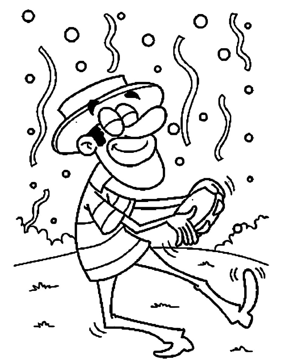 Desenho de Frevo para Crianças de 1 Ano para Colorir e Pintar