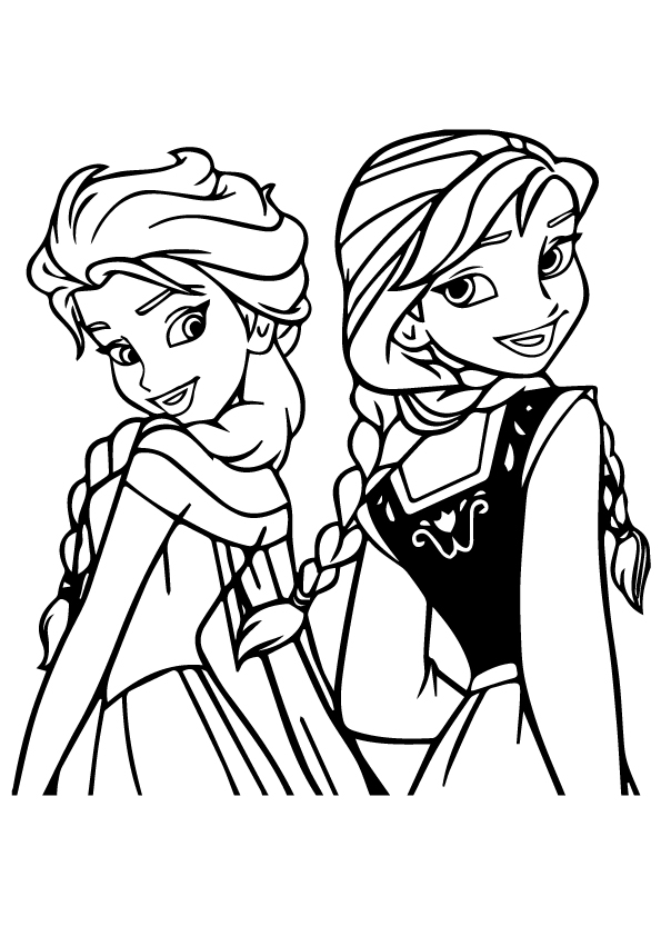 Colorir Desenho das Princesas Elsa Anna Princesses em Pdf Grátis e Pintar