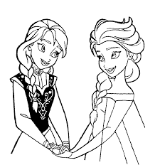 Desenho de Anna e Elsa e Pintar