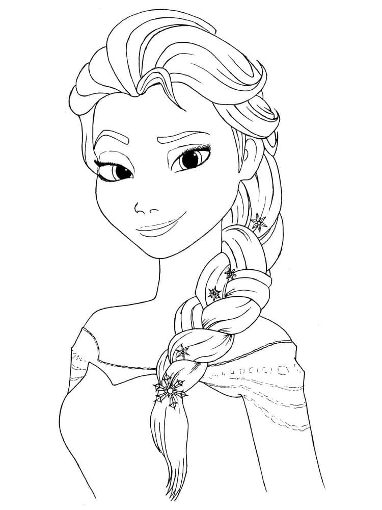 Desenho de Elsa Grátis para Crianças para Colorir e Pintar