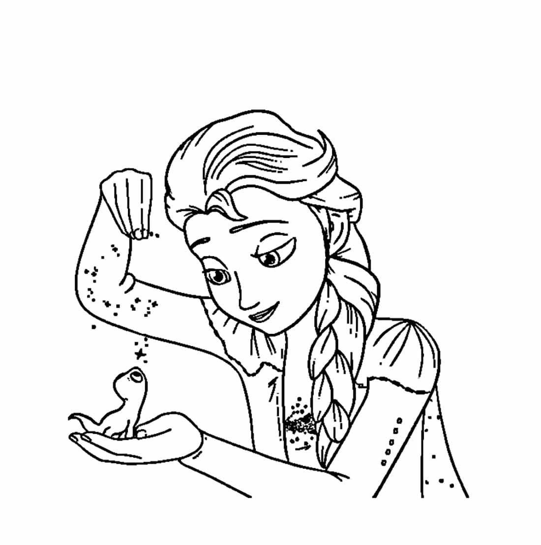 Desenho de Elsa Neve Mágica para Colorir e Pintar