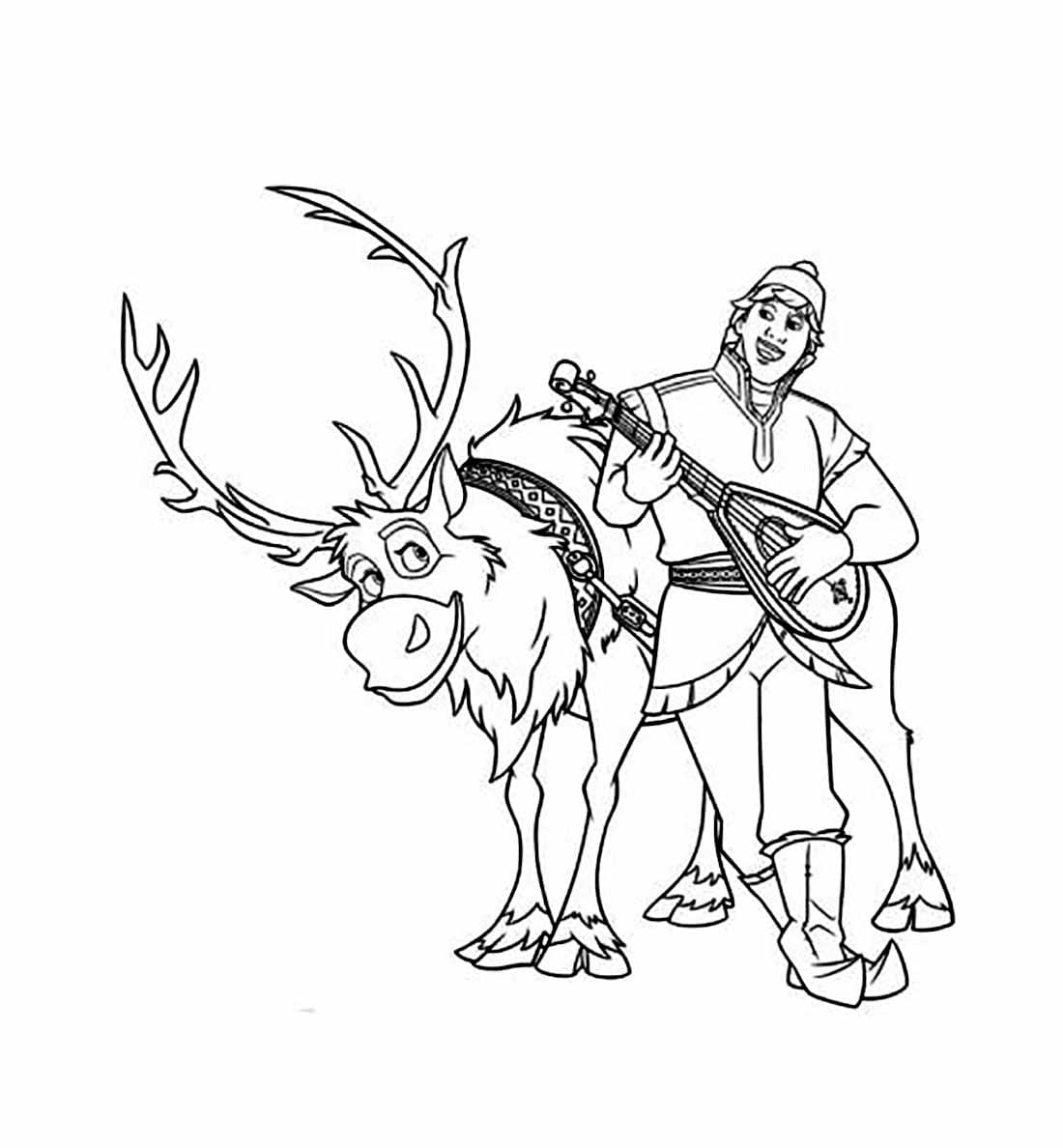 Desenho de Kristoff Cantá Músicas para Colorir e Pintar