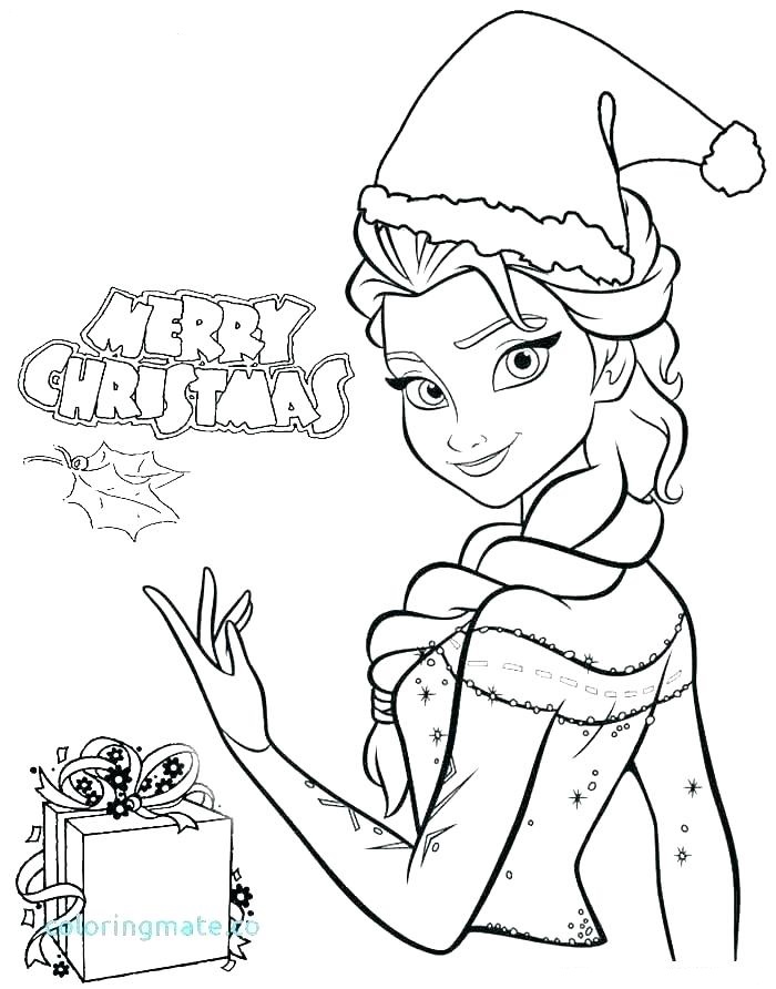 Desenho Natalino de Frozen para Colorir Grátis e Pintar