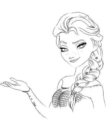 Imagem Pdf de Elsa do Filme Frozen e Pintar