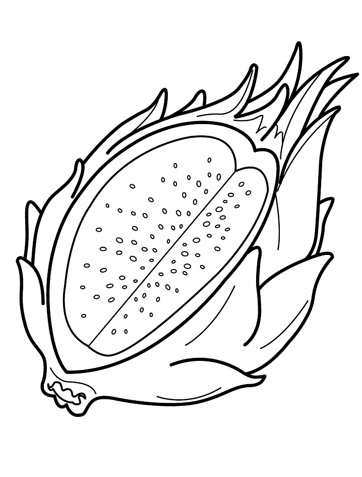 Desenho de Fruta do Dragão para Colorir e Pintar