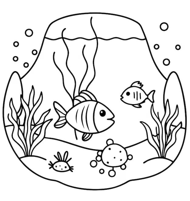 Desenho de Pintura do Fundo do Mar para Colorir e Pintar