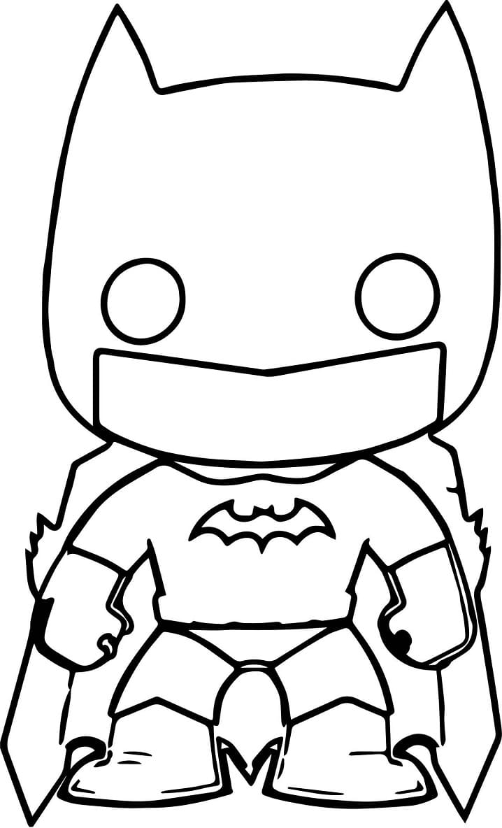 Desenho de Batman Funko Pop para Colorir e Pintar