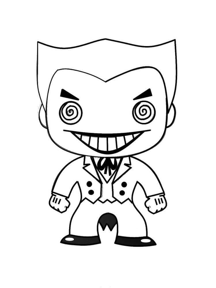 Desenho de Coringa Funko Pop para Colorir e Pintar
