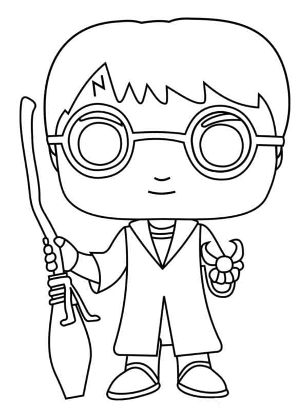 Desenho de Harry Potter Funko Pop para Colorir e Pintar