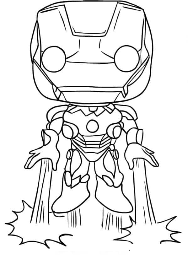 Desenho de Homem de Ferro Funko Pop para Colorir e Pintar