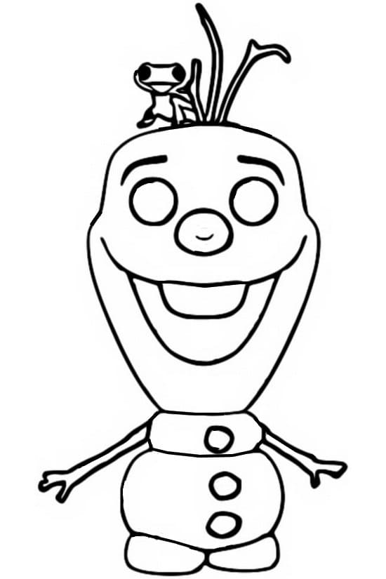 Desenho de Olaf Funko Pop para Colorir e Pintar