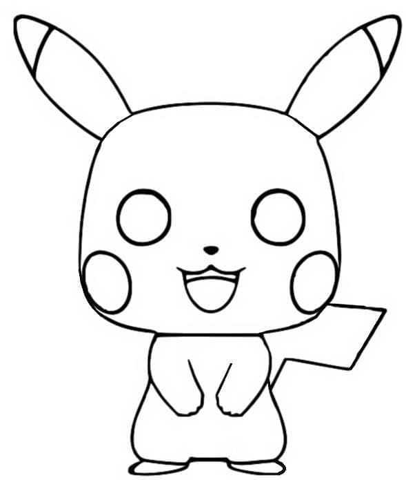 Desenho de Pikachu Funko Pop para Colorir e Pintar